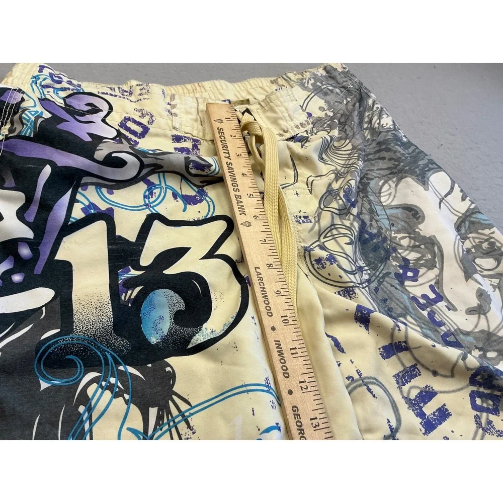 Tattoo Tattoo by Free Spirit Y2K Board Shorts Graphic Print Swim Trunks L